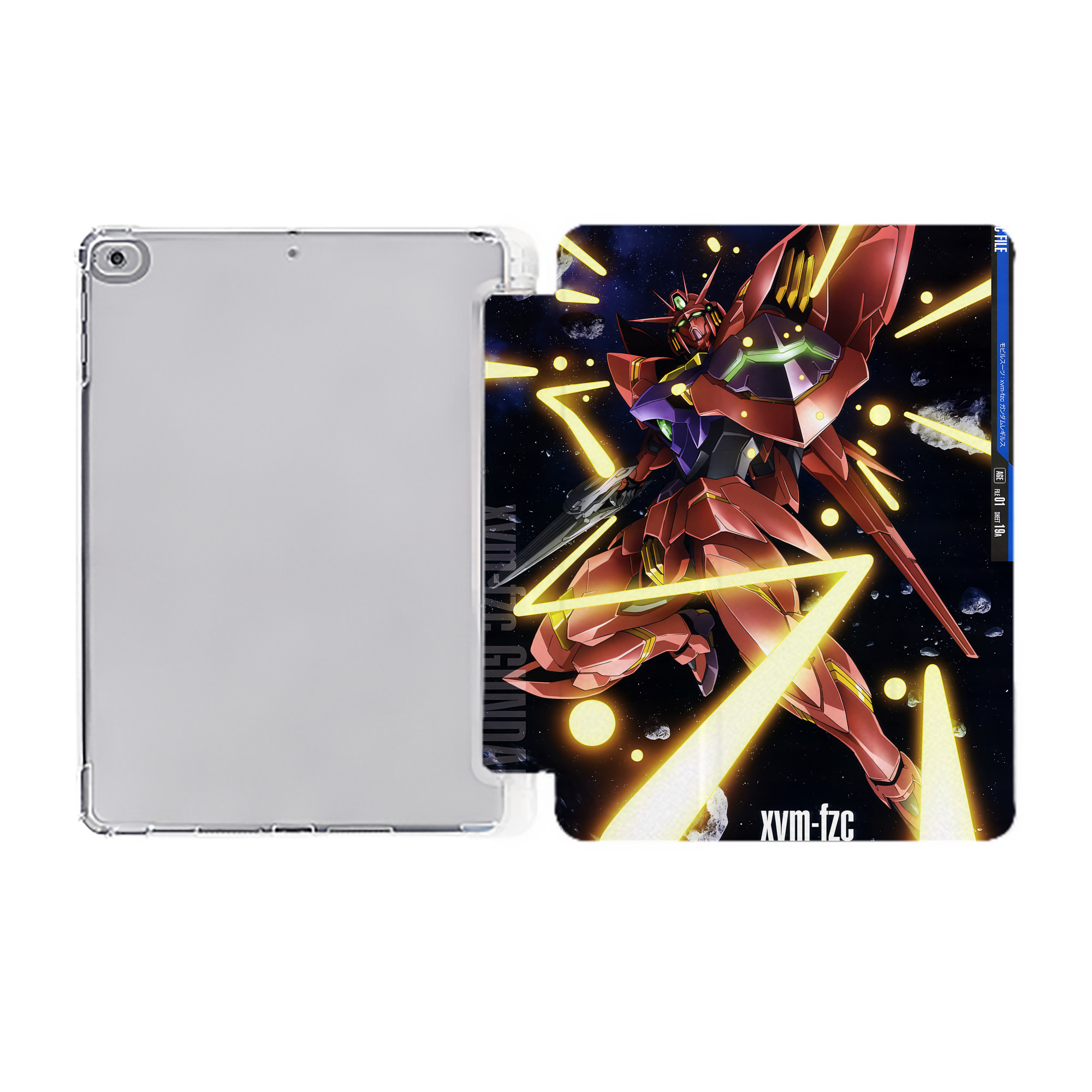 （画像用） 機動戦士ガンダム Mobile Suit Gundam IPad ケース ペン収納付き 三つ折りスタンド PUレザー×シリコン 対応機種9.5/10.5/10.9インチ